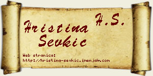 Hristina Sevkić vizit kartica